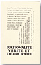 Rationalité, Vérité et Démocratie Rationalité, Vérité et Démocratie