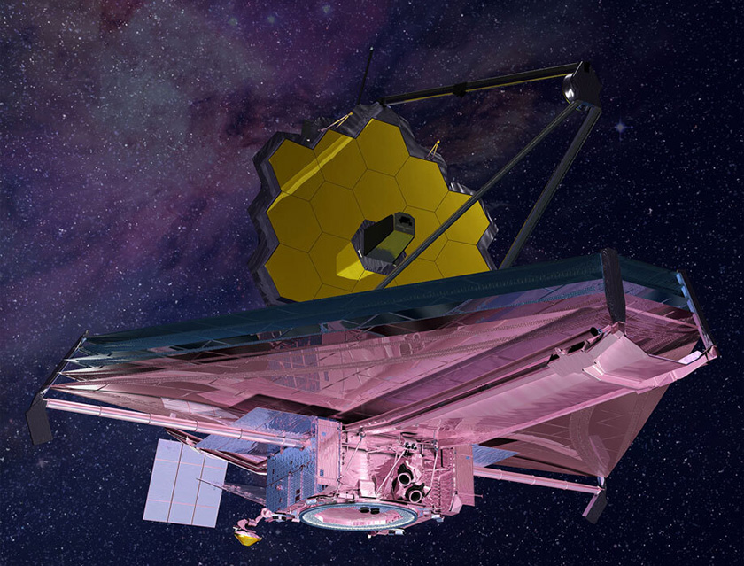 Télescope spatial James-Webb (vue d'artiste en 3D)