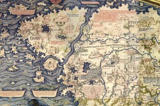 Détail de la carte du monde de Fra Mauro, 1459, Biblioteca Marciana, Venise (Italie) © domaine public