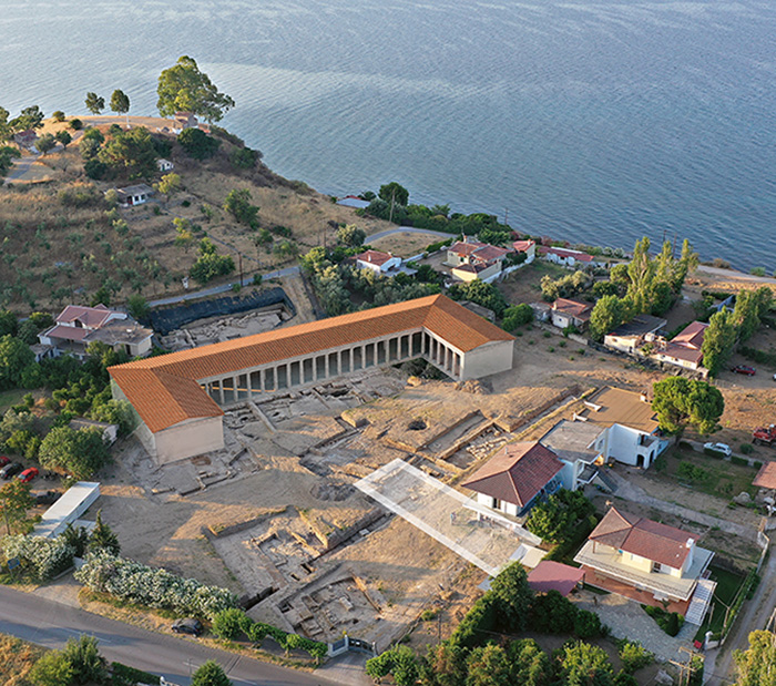 Vue aérienne du sanctuaire d'Amarynthos