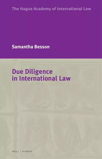 Couverture du livre de la Pr Samantha Besson "Due Diligence in International Law"