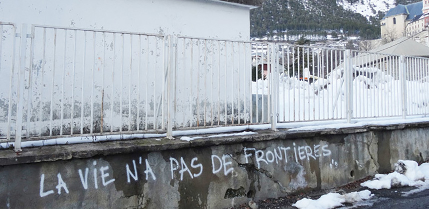Graffiti sur un mur de Briançon