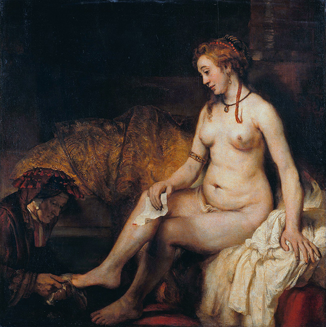 "Bethsabée au bain tenant la lettre de David", huile sur toile, 1654, Rembrandt. Musée du Louvre, Paris