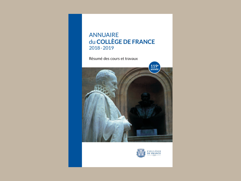 Couverture de l'annuaire du Collège de France 2018-2019