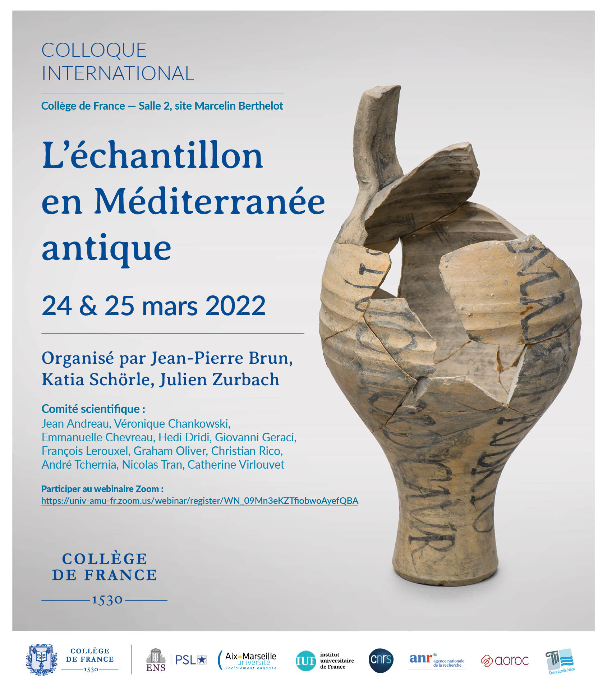 Affiche du colloque Échantillon en Méditerranée Antique