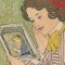 Poster of a woman reading Boon's Geïllustreerd Magazijn