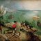 Painting by Pieter Bruegel de Oude: De val van Icarus