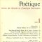 Cover of "Poétique", a review of literary theory and analysis