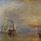 Peinture de J. M. W. Turner, 1838 : The Fighting Temeraire tugged to her last berth to be broken up