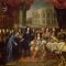 Painting by Henri Testelin depicting Colbert presenting the members of the Académie des Sciences to Louis XIV