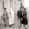  An Algerian couple and a European couple cross paths in an Algiers street 