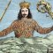 Engraving depicting Thomas Hobbes' "Leviathan" (1651). Leviathan is depicted as a gigantic, crowned man holding a scepter in his left hand and a sword in his right.