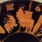 Scenes of life painted on an ancient Greek bowl