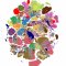 Multicolored point cloud representing different human cell types grouped by similarity in a single-cell transcriptomics analysis.
