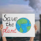 "Save the planet" avec une illustration de la Terre