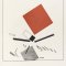 "Un seul coup et tout s’écroule", extrait du livre "Histoire des deux carrés : conte suprématiste en six figures",  El Lissitzky, 1922. Domaine public.