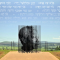 Sculpture en tiges verticales formant le visage de Nelson Mandela, installée sur une esplanade avec un paysage rural en arrière-plan et du texte en hébreu en haut de l’image