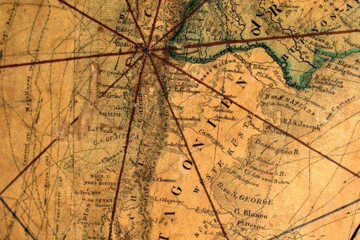 Detail of Heinrich Kiepert's globe adapted by Léonce Elie de Beaumont. Produced between 1850 and 1851