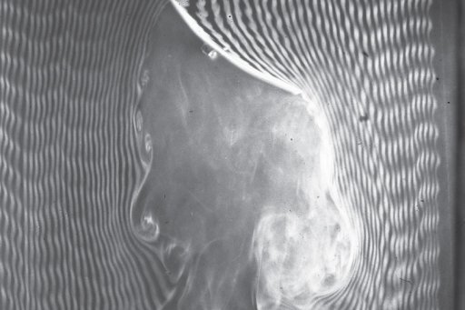 Mouvements de l’air rencontrant une surface courbe inclinée. Chronophotographie sur plaque fixe, Etienne-Jules Marey, 1901