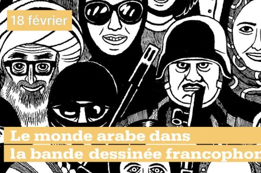 Dessin de David B. illustrant le Colloque de Henry Laurens : Le monde arabe dans la bande dessinée francophone