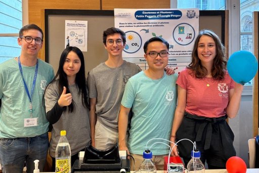 Five members of the Chemistry of Biological Processes Laboratory team at fête de la science 2022