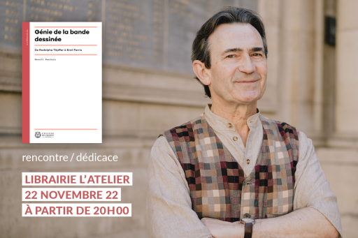Visual presentation of the meeting organized by the bookshop "LAtelier" with Benoît Peeters