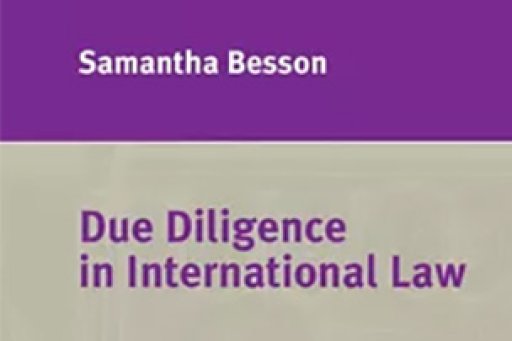Couverture du livre de la Pr Samantha Besson "Due Diligence in International Law"