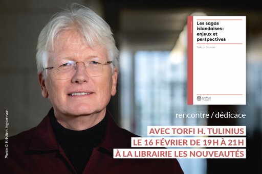 Visual presentation of the meeting organized by the bookshop "Les Nouveautés" with Torfi H. Tulinius
