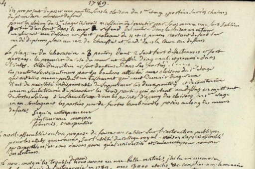 Notes manuscrites de l'astronome Joseph-Jérôme de Lalande sur le Collège royal et ses membres de 1776 à 1806