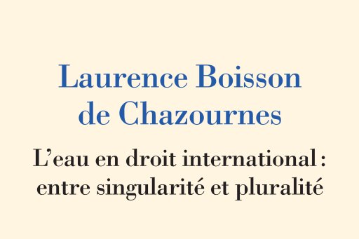 Couverture de l'édition imprimée de la leçon inaugurale de la Pr Boisson de Chazournes