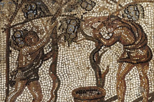 Mosaic depicting the harvest, rustic calendar, Saint-Romain-en-Gal