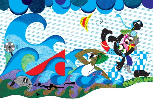 illustration de Cheyenne Olivier, extrait du livre Imai, à la rescousse  Esther Duflo / Cheyenne Olivier, Seuil jeunesse, 2023