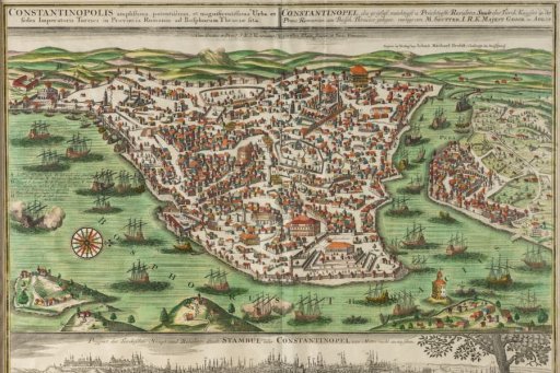 View of Constantinople, Georg Matthäus Seutter, c. 1730. Suna and İnan Kıraç Foundation, Orientalist painting collection, inv. 227