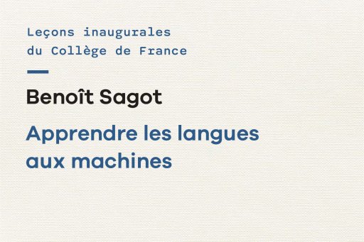 Couverture de l'édition imprimée de la leçon inaugurale du Pr Benoît Sagot
