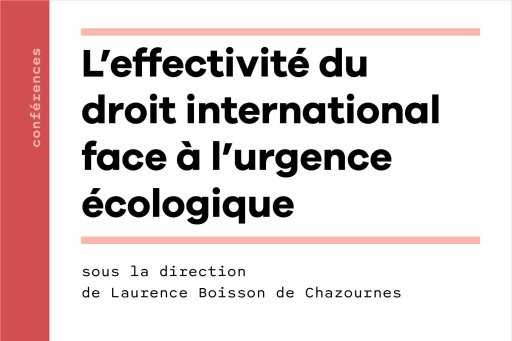 Cover of the print edition "L'Effectivité du droit international face à l'urgence écologique" by Laurence Boisson de Chazournes