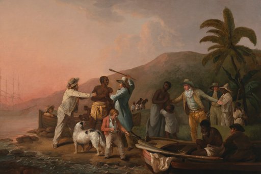 Painting by George Morland entitled "Slave Trade (Execrable Human Traffick, or The Affectionate Slaves)"