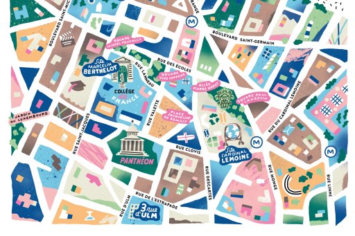 Site plan of the Collège de France. Illustration by Antoine Corbineau