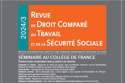 Cover of the "Revue de droit comparé du travail et de la Sécurité sociale"