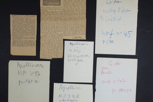 Various documents from the Georges Blin archives