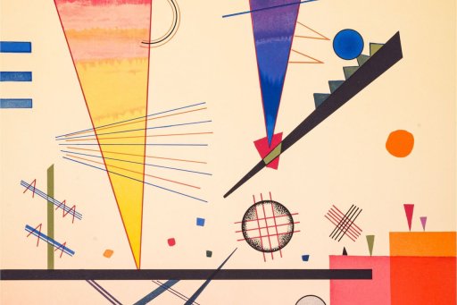 Fromes géométriques colorées (détail du tableau de Vassily Kandinsky, Structure joyeuse, 1924)