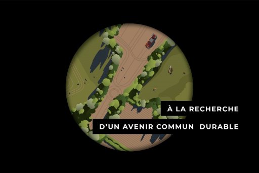 Illustration en 3D de paturages et de champs labourés vus de haut