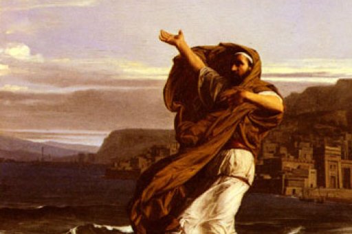 Demosthenes practicing his speech by Jean-Jules-Antoine Lecomte du Nouÿ (1842-1923)