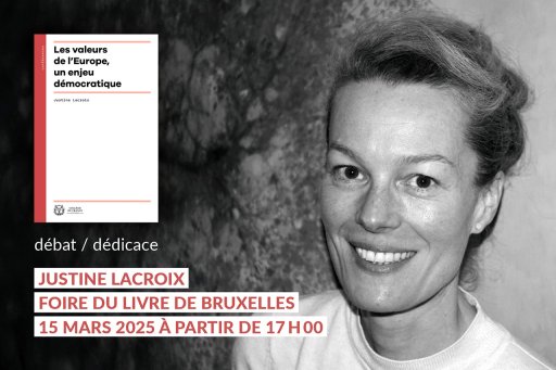 Visual presentation of the meeting organized during the Brussels Book Fair 2025 with Justine Lacroix