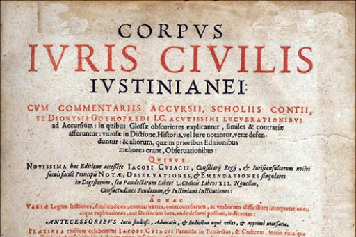 Page du "Corpus juris civilis" de Justinien