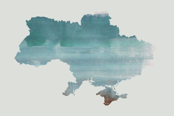 Watercolor of Europe (Ukraine, monotype © G.C.)