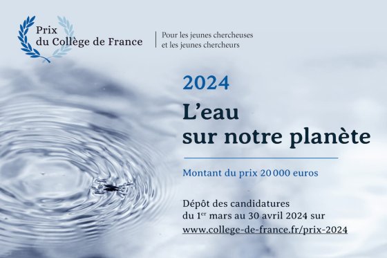Prix du Collège de France 2024: Water on our planet