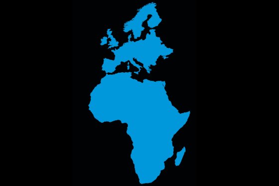 Map of Europe and Africa