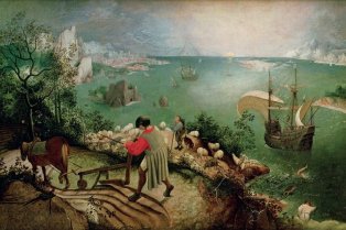 Tableau de Pieter Bruegel de Oude : De val van Icarus