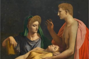 Détail du tableau de Jean-Auguste-Dominique Ingres intitulé "Virgile lisant l’Enéide devant Auguste, Octavie et Livie, ou Tu Marcellus eris", et datant de 1819.