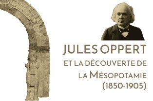 Portrait de Jules Oppert par Jacques Pilartz vers 1897 et fouilles de Khorsabad vers 1852, calotype Gabriel Tranchand